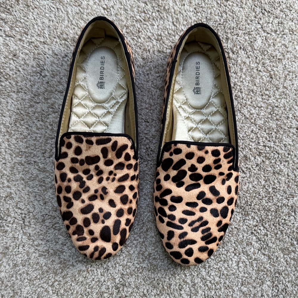 Birdies Tan and Black Cheetah Loafers